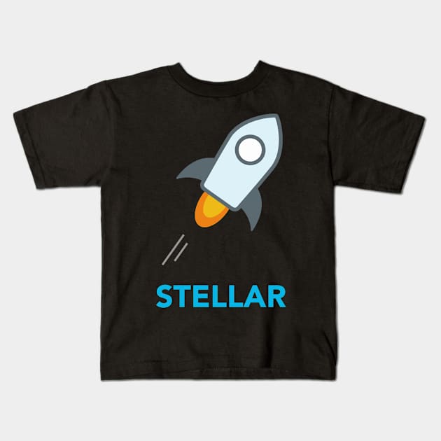 Stellar Lumens Crypto Coin Kids T-Shirt by vladocar